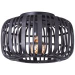 Brilliant Woodrow Ceiling Light Metal Bamboo Black Wood | 320mm - Suitable for 1x E27