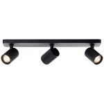 Brilliant Marty Ceiling Light Aluminium Sandy Black 15W 1050lm - 830 Warm White | Incl. 3x GU10