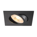 SLV New Tria 68 Spot Aluminium Black Square | Cutout 68mm - Suitable for 1x GU10 