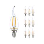 Multipack 10x Noxion Lucent LED E14 Bent-tip Candle Filament Clear 2.5W 250lm - 827 Extra Warm White | Replaces 25W
