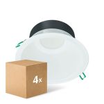Multipack 4x Philips LED Downlight Coreline DN142B Aluminium White 19.2W 2300lm 60D - 830 Warm White | Cutout 200mm - IP20 - White Reflector