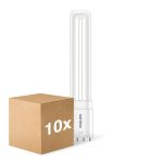 Multipack 10x Philips CorePro PL-L LED Bulb EM/Mains 8W - 840 Cool White | 4-Pin - Replaces 18W