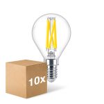 Multipack 10x Philips MASTER LED E14 Ball Filament Clear 5.9W 806lm - 922-927 Dim To Warm | Best Colour Rendering - Dimmable - Replaces 60W