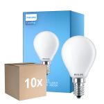 Multipack 10x Philips Corepro LED Lustre E14 Ball Frosted 6.5W 806lm - 840 Cool White | Replaces 60W
