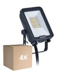 Multipack 4x Philips LED Floodlight Ledinaire BVP167 10W 1200lm 110D - 830-840-865 CCT | IP65 - Symmetrical