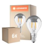 Multipack 6x Osram Classic LED E14 Ball Filament Clear 4W 350lm - 827 Extra Warm White | Replaces 31W
