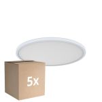 Multipack 5x D'Lite Ceiling Light Luma White 22W 2000lm - 827 Extra Warm White | IP44 - 42cm
