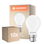 Multipack 10x Ledvance Classic LED B22 Pear Frosted 5.9W 806lm - 827 Extra Warm White | Replaces 60W