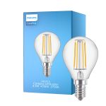 Philips Corepro LED Lustre E14 Ball Filament Clear 4.3W 470lm - 827 Extra Warm White | Replaces 40W