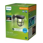 Philips Solar Radii Wall Light Metal Black 1.3W 250lm - 830 Warm White | IP44
