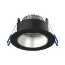 Noxion LED Spot Ares Deep ring Black 6W 540lm 927-940 3CCT - With Inner Ring Silver | Cutout 68mm