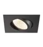 SLV New Tria 68 Spot Aluminium Black Square 8.3W 750lm 60D - 930 Warm White | Cutout 68mm - Best Colour Rendering - Dimmable 