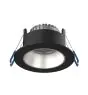 Noxion LED Spot Ares Deep ring Black 6W 540lm 927-940 3CCT - With Inner Ring Silver | Cutout 68mm
