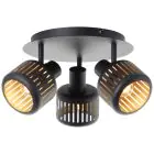 Brilliant Tyas Ceiling Light  Aluminium Metal Black Gold | 370mm -  Suitable for 3x E14