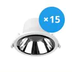 Multipack 15x Noxion LED Downlight Apollo 20W 2300lm 60D - 830 Warm White | 220mm - Cutout 200mm - Alu Reflector - UGR 