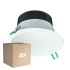 Multipack 4x Philips LED Downlight Coreline DN142B Aluminium White 9.8W 1200lm 60D - 840 Cool White | Cutout 155mm - IP20 - White Reflector