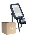 Multipack 4x Philips LED Floodlight Ledinaire BVP167 20W 2400lm 110D - 830-840-865 CCT | IP65 - Motion and Light Sensor - Symmetrical