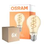 Multipack 6x Osram Vintage 1906 LED Classic Slim E27 Pear Filament Gold 8W 806lm - 922 Extra Warm White | Best Colour Rendering - Dimmable - Replaces 60W