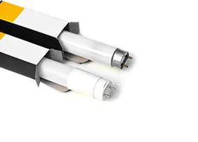 LED tube lies next to fluorescent tube